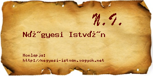 Négyesi István névjegykártya